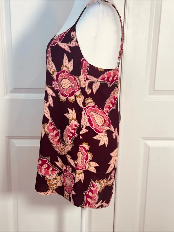Show Me Your Mumu Estella Topslip S Burgundy Paisley Boho Y2K Cami Tank Resort - Image 5