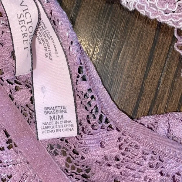 Victorias Secret purple lace bralette boho size medium - Image 5
