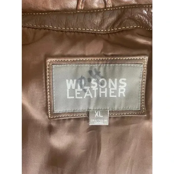 Vintage Women's Wilson's‎ Leather Jacket Coat XL Brown Corduroy Cuffs Excellent! - Image 9
