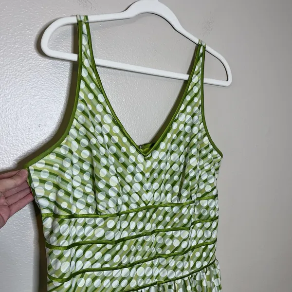 Y2K Dress‎ Midi Polka Stripe Whimsical Fairy Preppy 14 Cute Retro 50s Trad Wife - Image 2