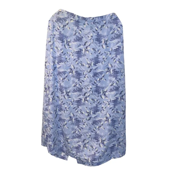 Sag Harbor Women's Blue Tropical Leaf Midi Skirt A-Line Casual Summer Vacation - Image 3