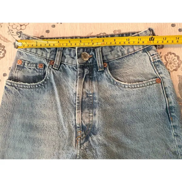 Zara Mid Rise Straight Leg Jeans Size 2 Blue Denim Classic - Image 4