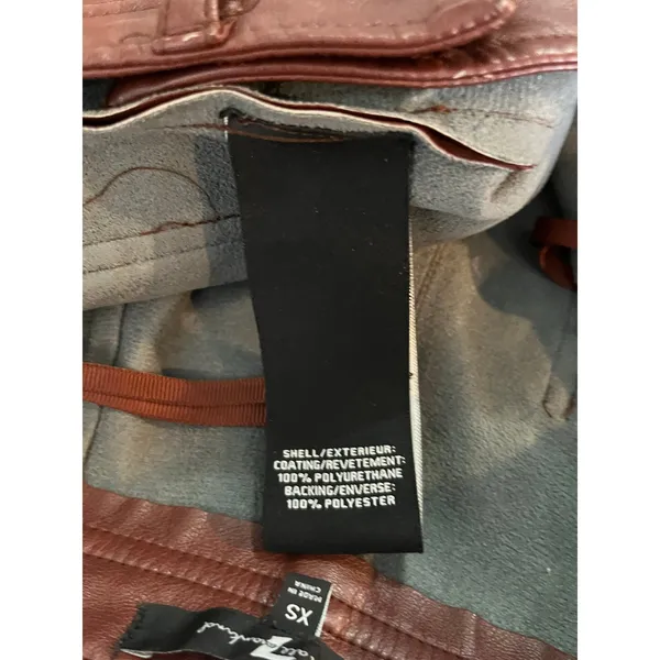7 For All Mankind Faux Leather Straight Leg Pants Brown High Rise Women's XS - Image 6