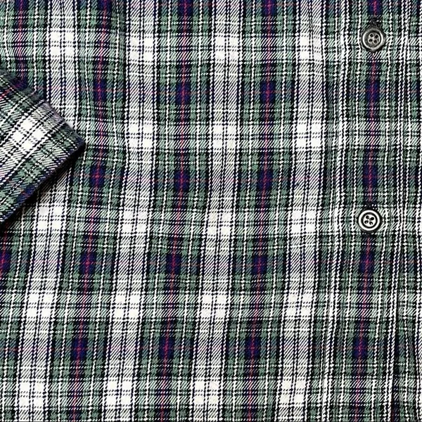 Madewell Flannel Slim Ex-Boyfriend Shirt Green Coltrane Plaid E6002 Size Small‎ - Image 5