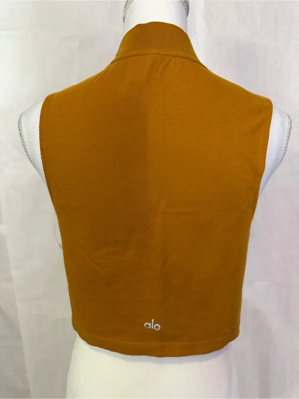 ALO Yoga Sleeveless Crop Top in Rust Orange - Image 2