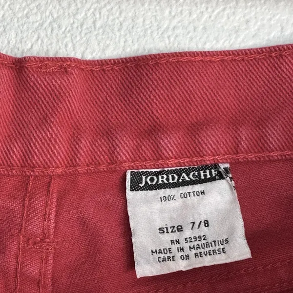 Vintage 90s JORDACHE 100% Cotton Red High Rise Jeans Sz 7/8 23” XS Butter mom - Image 7