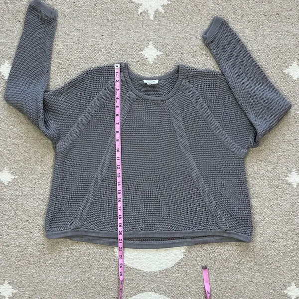 Helmut Lang Gray Plov Open Knit Fine Cord Pullover Sweater Small - Image 3