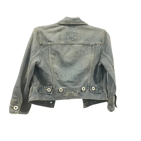 🧥 Levi’s Denim Jacket 💙 Distressed Medium‎ Wash Jean Trucker Style M 🧥 - Image 2