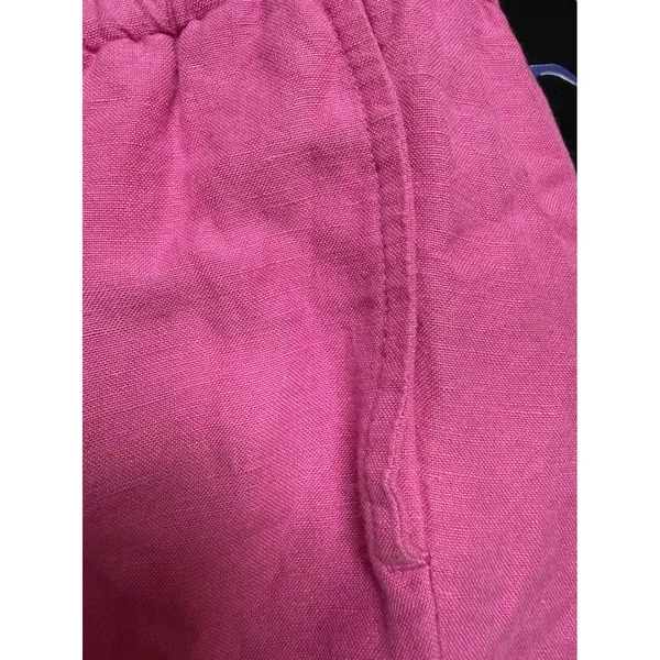 Vineyard Vines Pink Linen Blend Embroidered Strapless Ruffle Romper XXS - Image 9