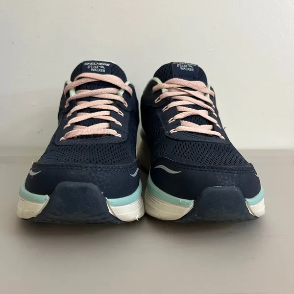 Skechers D'Lux Walker Sneaker Womens 10 Navy Leather Mesh Relaxed Fit 149023 - Image 2