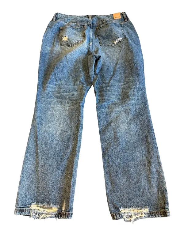 We The Free People Wide Leg Loose Fit Jeans Distressed Crvy Size 35 Women's - Image 6
