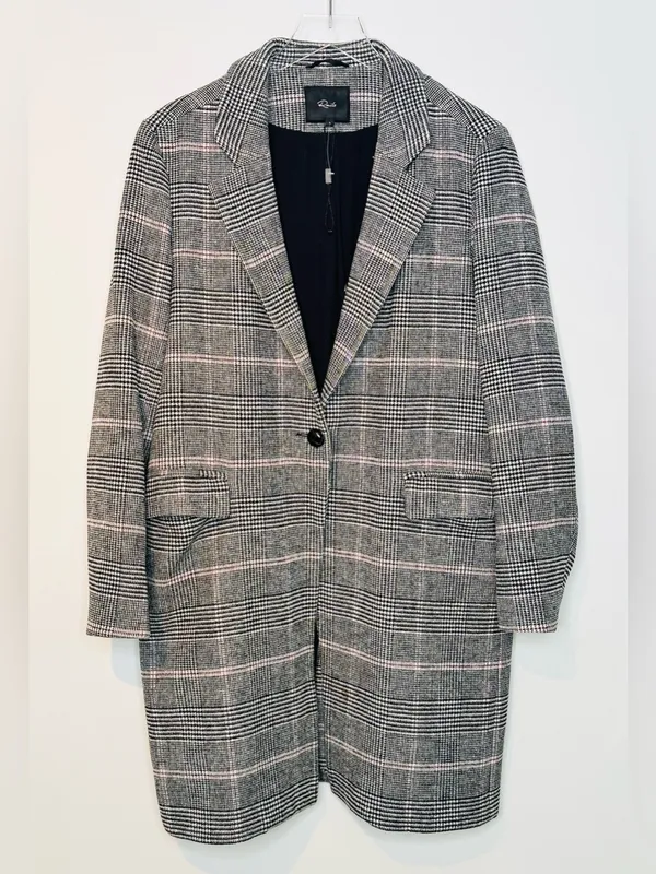 Rails Anders Charcoal Plaid Pink Wool Blend Coat - Image 15