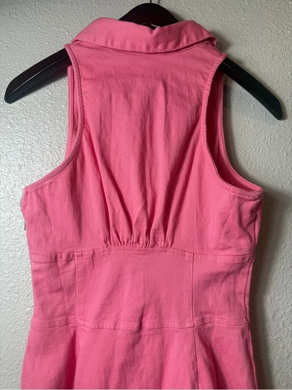 Saints & Secrets NWT Hot Pink Sleeveless Button Front Mini Dress‎ Size S AU 8 - Image 6