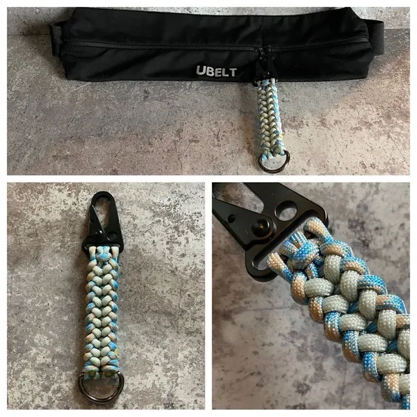 Paracord Keychain NEW Handmade USA North Carolina Blue Gray Sporty - Image 4