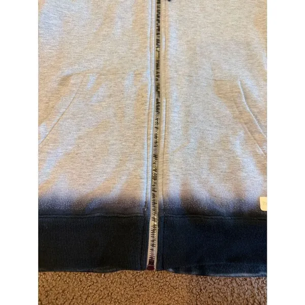 Butter Supersoft Gray Zip Up Hoodie Navy Ombre Trim Size M Soft Lounge - Image 4