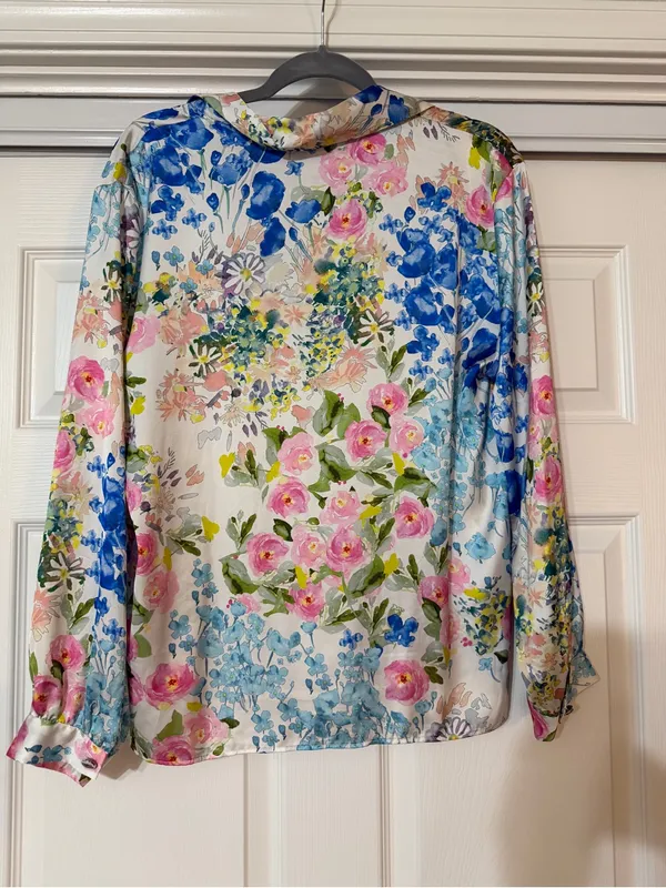 ZARA Satin Effect Floral Shirt - Image 4