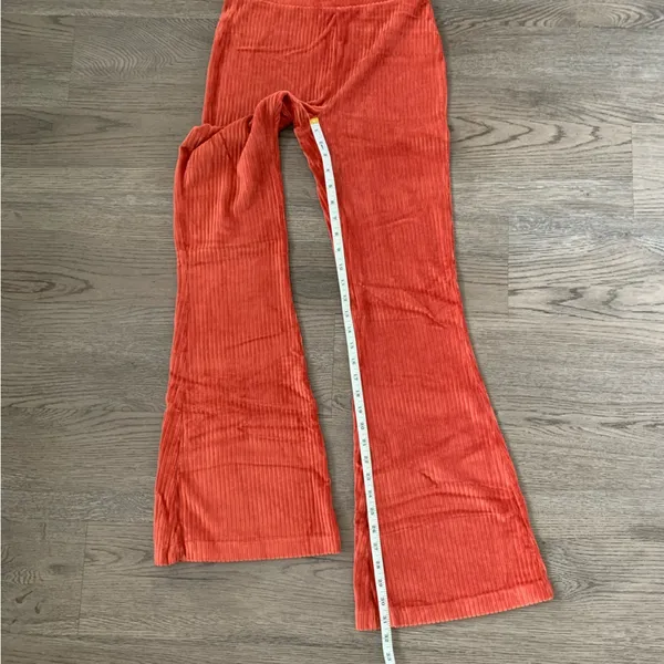 Aerie Groove-On Velour High Waisted Flare Pant -‎ Size S - Cinnabar - NWT - Image 9
