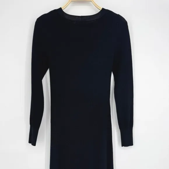 Moon River Midi Dress Medium Black Cutout Long Sleeve‎ Minimalist Chic Elegant - Image 8