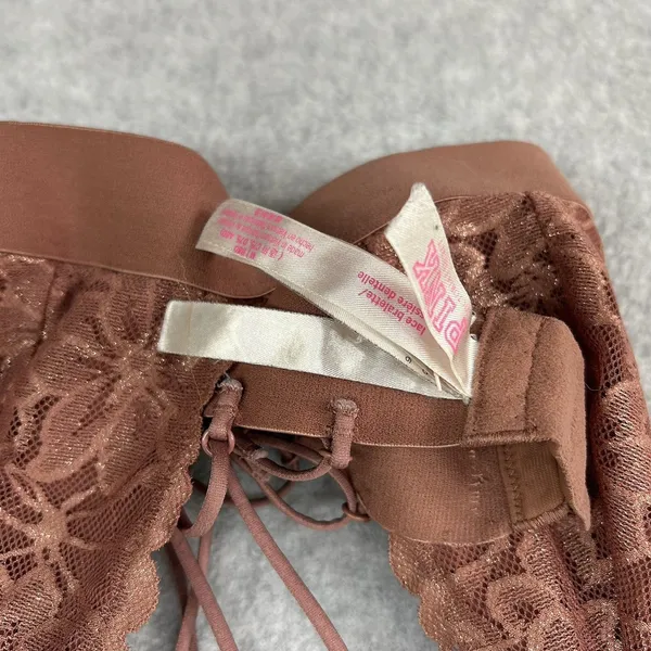 Victorias Secret Brown Lace Strappy Sexy Racerback M Bralette Bra Top Tank - Image 4