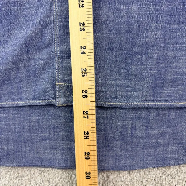 Madewell Chambray Button Down Shirt Size Large Blue Workwear Long Sleeve Cotton - Image 8