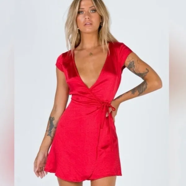 Princess Polly Red Emily Mini Dress size 2 - Image 4