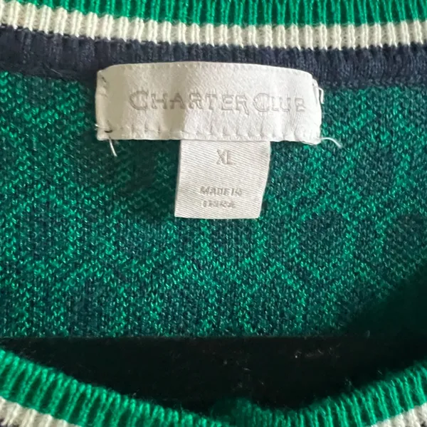Charter Club Women's Patterned Cardigan Sweater‎ Green Size X- Large - Image 4