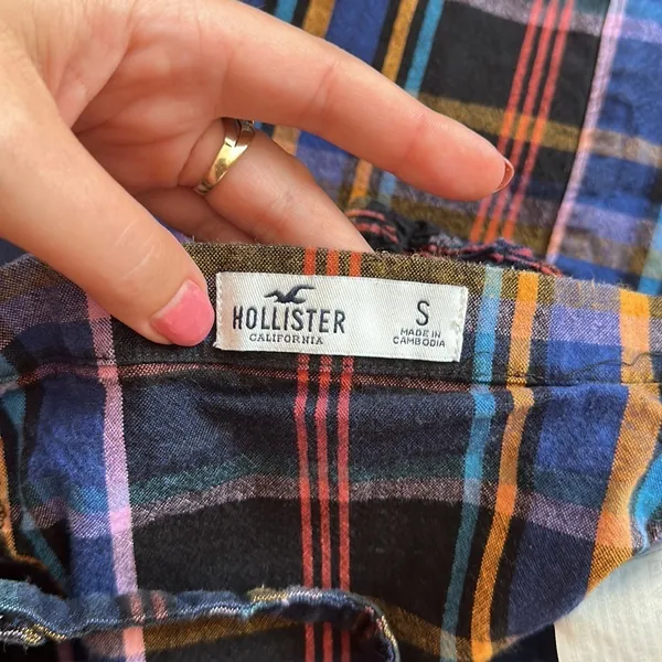 Hollister Blue Plaid Matching Cami & Mini Skirt Set - Image 3