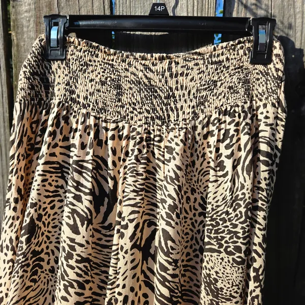 Japna Animal Print Wrap Stretch Midi Skirt SIZE Large - Image 4