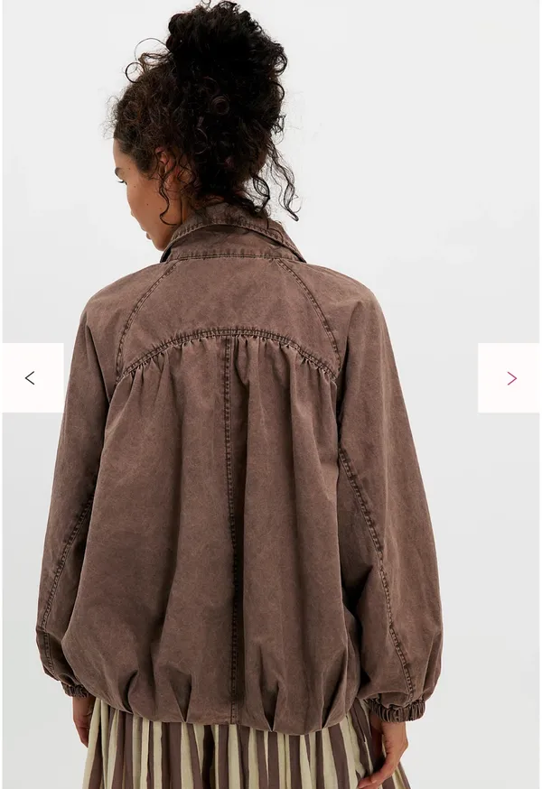 Free People Chelsea Funnel Neck Jacket Brown - Image 2