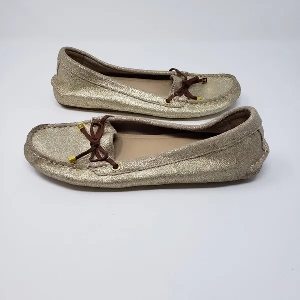 Sperry Top Sider Slip-On Flat Gold Metallic Moccasin Shoes Women's Size 6M - Image 5