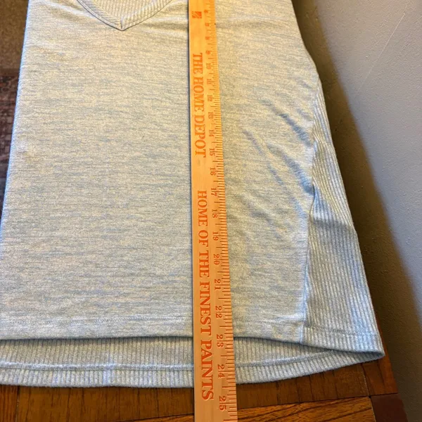 Rag & Bone Light Blue Heathered V-Neck Ribbed Long Sleeve Top Small - Image 7