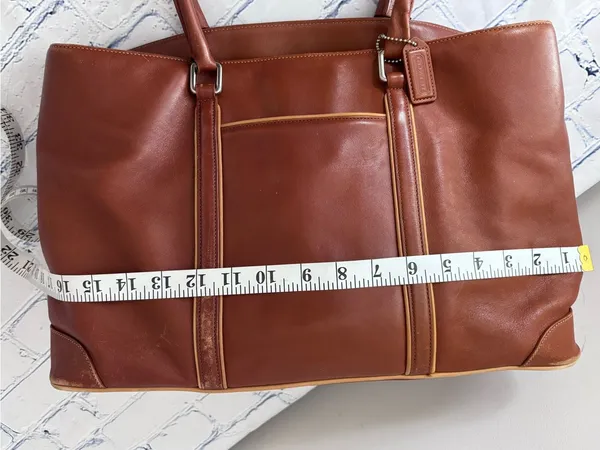 Vintage Coach Hamptons Leather Tote Bag 7515 Chestnut Brown Business Carryall - Image 13