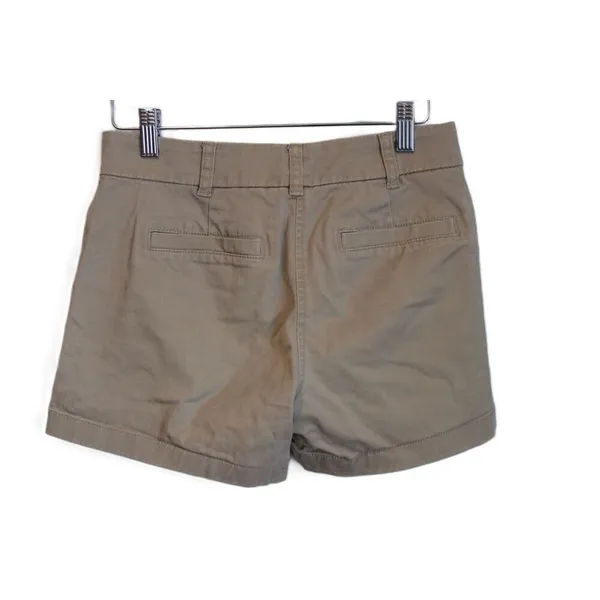 Womens J.Crew 4" Stretch H5806 Beige Cotton Blend Pockets Chino Shorts Size 00 - Image 2