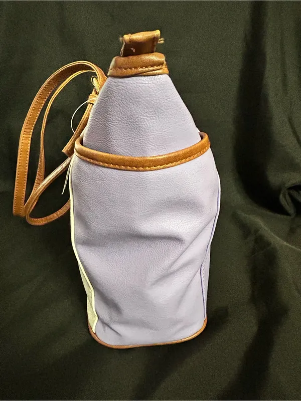 Women’s White & Lavender Tote Bag with Brown Trim & Gold Accent NWT - Image 12
