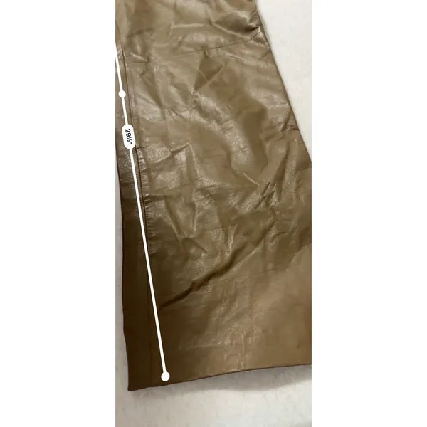 Toffs Vintage Tan Brown 100% Genuine Leather High Waisted Pleated Pants Size 10 - Image 9