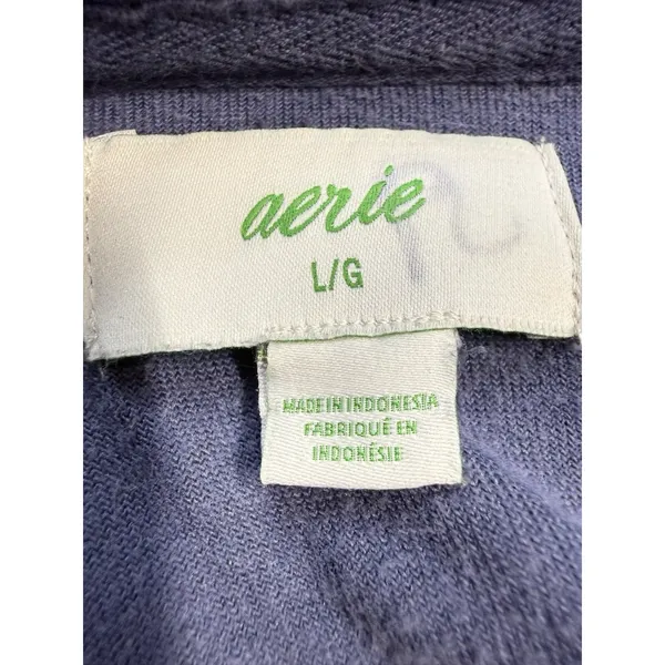 Aerie Purple Velour Oversize Sweater Sz Large Comfy Fall Festival Cottage D40 - Image 7