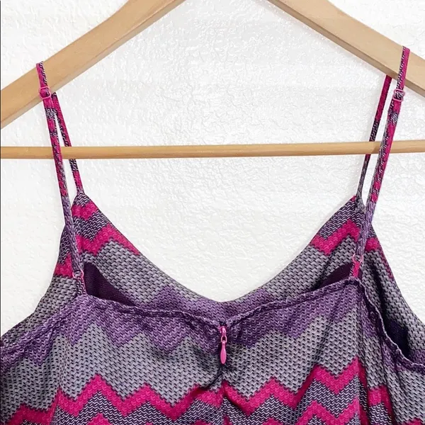 Collective Concepts Chevron Purple Pink & Grey Tank Dress - Image 4