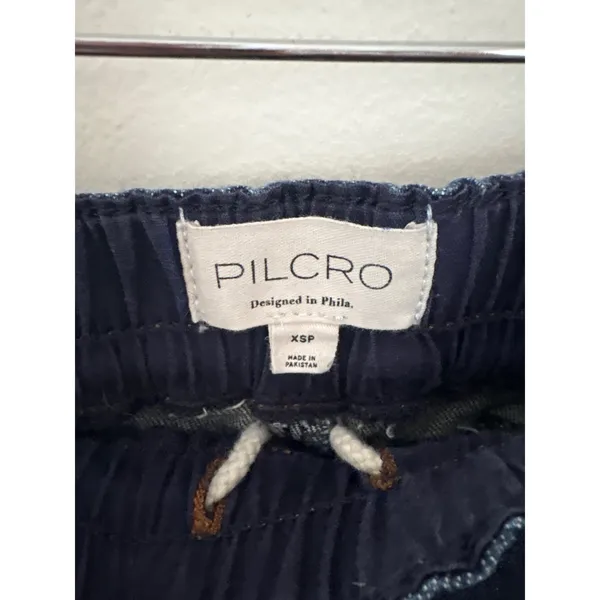 Pilcro Anthropologie Dark Wash Denim Barrel Cropped Wide Leg Pants‎ XSP Blue - Image 2