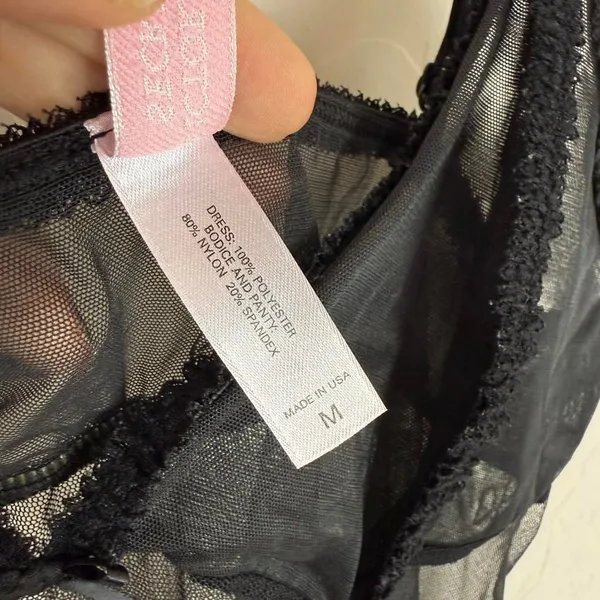 Vintage Y2K 2002 Victoria’s Secret black mesh lingerie mini dress - Image 5