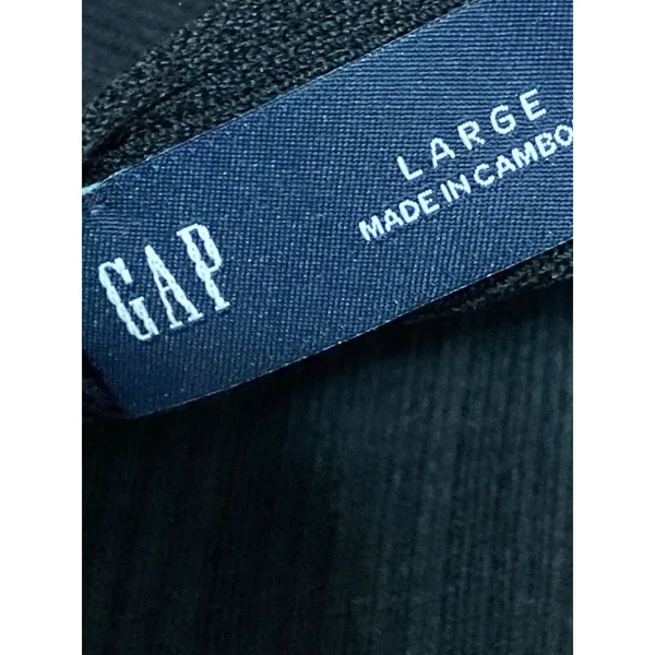 GAP Women's Black Sleeveless Ribbed Knit V-neck Slim Fit Crop Tank Top Size L - Image 6