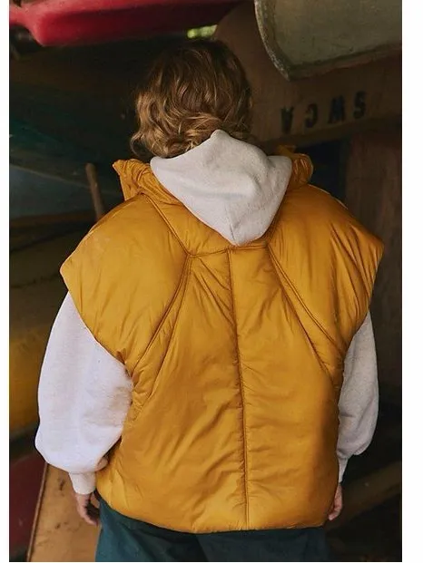 FP Free People Movement Hooded Parker Poncho Primaloft Vest Insulation Mustard - Image 4