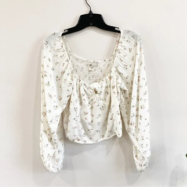 Billabong Love Somebody Cropped Balloon Sleeve Top Sz L‎ Boho Coastal - Image 3