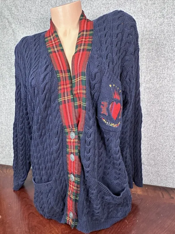Vintage Adrienne Vittadini Womens Sweater Cardigan Oversized Academia Teacher‎ - Image 2