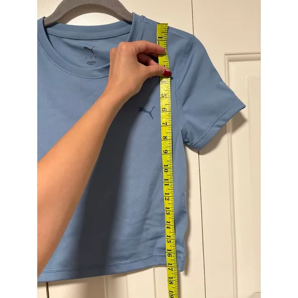Puma Blue Cropped DryCell Tee Shirt S - Image 3