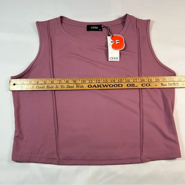 NWT Cider Stitch Tank Top & Elastic Waist Pants Curve Plus Mauve Set Women's 2XL - Image 9