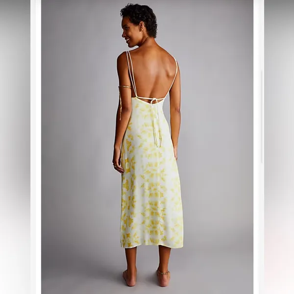 Free People Third Form Women's Yellow/White Ring Out Slip Dress Size 4‎ - Image 2