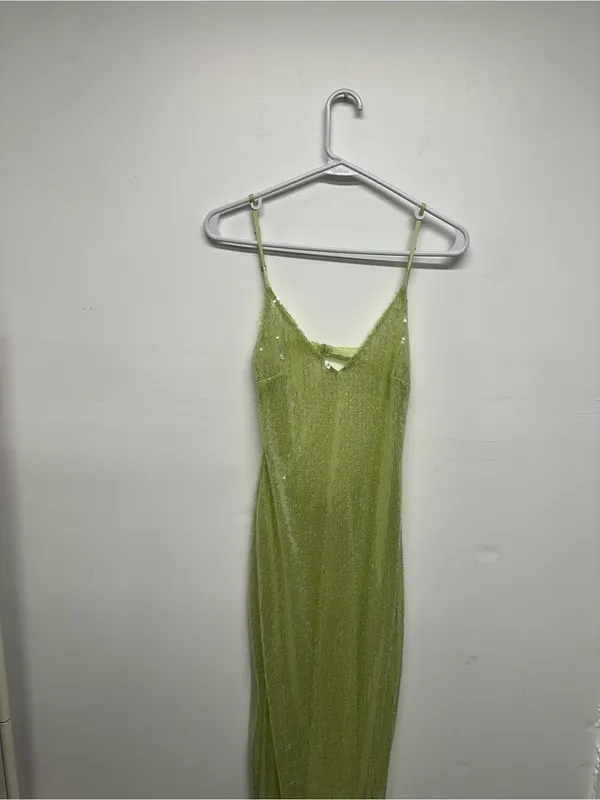 Oh Polly Marlena Sequin Maxi Dress - Light Green - Image 7