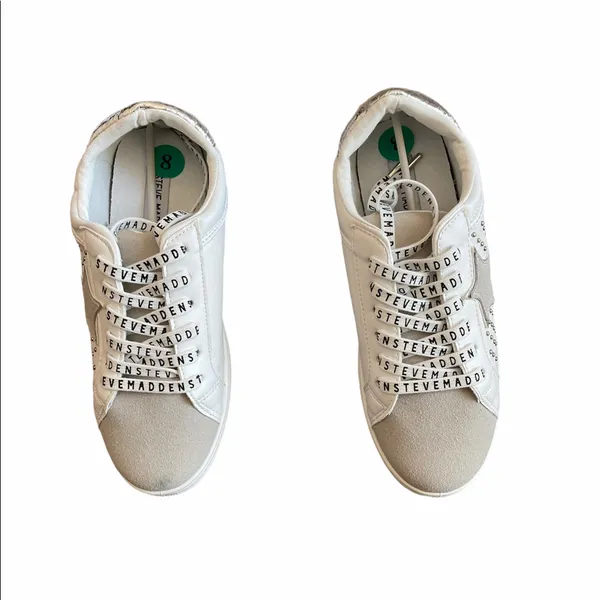 NEW Amalfi Stud and Star Sneakers Leather Suede Leather Lace Up Logo 7.5 - Image 5