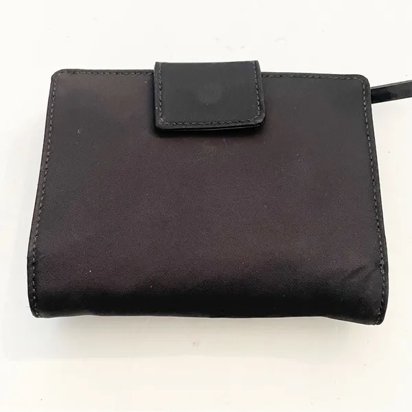Kate Spade New‎ York BIFOLD Wallet Black Leather Nylon Snap Multi Pocket - Image 2