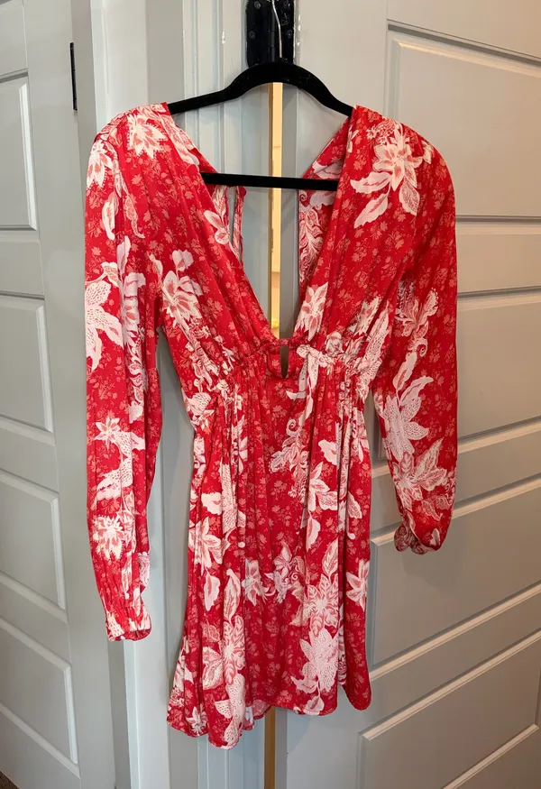 Free People “Soli” Long-sleeve Open-back Mini Dress - Image 2